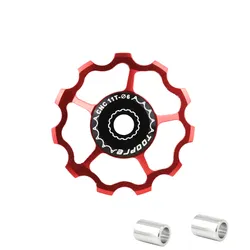 DERAILLEUR JOCKEY WHEEL TOOPRE 11 TEETH RED (SOLD INDIVIDUALLY) -INCLUDED RONDELLES 4 AND 5 mm