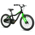 CONVENTIONAL BICYCLE CHILDREN'S 18 INCHES LEADER FOX BUBU 2025 BLACK/GREEN MONOVITESSE FRAME ALUMINIUM (SIZE CHILDREN'S 115 TO 125 cm) -V BRAKE