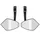 REAR-VIEW MIRROR MOTORCYCLE AVOC ARKAN ALUMINIUM BLACK WITH ADAPTER PLASTIC FITTING EXTREMITE HANDLEBAR 22,2 OR 25,4 mm (PAIR) (CE APPROVED)