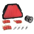 KIT ENTRETIEN MOTO ADAPTABLE YAMAHA 1000 MT-10 2016>2021 PLAQUETTE METAL FRITTE (PACK 9 PIECES) -SELECTION P2R PREMIUM