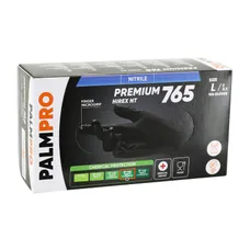 WORKSHOP GLOVES NITRILE PREMIUM 765 BLACK T8/8,5 (L) (BOX OF 100) -P2R SELECTION