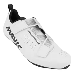 ROAD CYCLING SHOE MAVIC AKSIUM STRAP WHITE 41 1/3 SERRAGE VELCRO MOUNTING KIT 3 POINTS COMPATIBLE LOOK/SHIMANO (PAIR)