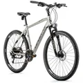CONVENTIONAL BICYCLE TREKKING BIKE 28 LEADER FOX SUMAVA MEN'S SILVER MATTE 9-SPEED FRAME 17,5 INCHES (SIZE ADULT 165 TO 173 cm)