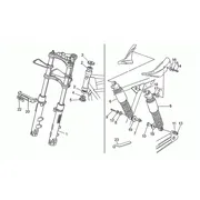 Fourche av.-Suspension ar.