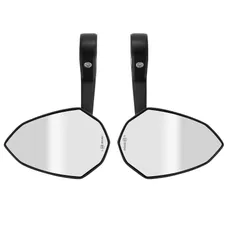 REAR-VIEW MIRROR MOTORCYCLE AVOC NEBRASKA ALUMINIUM BLACK WITH ADAPTER PLASTIC FITTING EXTREMITE HANDLEBAR 22,2 OR 25,4 mm (PAIR) (CE APPROVED)