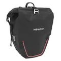 BICYCLE PANNIER NEWTON TO LED RED 22L BLACK POCHETTE ZIP INTERIEURE AMOVIBLE (SOLD INDIVIDUALLY) - MOUNTING KIT CROCHETS ON CARRIER (INCLUDED CABLE USB-C)