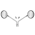 REAR-VIEW MIRROR SCOOTER P2R ROUND DIAMETER 103 mm CHROME DIAMETER 8 + 2 REDUCTEURS M10 (PAIR)