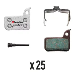 PLAQUETTE DE FREIN ROUTE / VTT SRAM FORCE 1, FORCE 22, RED 22B1, CX1, RIVAL 1, APEX HRD ET ULTIMATE (SWISSSTOP ORGANIC - DISC 32E) (VENDU PAR 25) - COMPATIBLE VAE