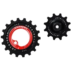 DERAILLEUR JOCKEY WHEEL AOPW TRIPEAK 12-18 TEETH CERAMIC 11X2-SPEED SHIMANO DURA-ACE R9100 RED (SET OF 2) (WARRANTY 4 YEARS)