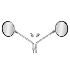 REAR-VIEW MIRROR SCOOTER P2R ROUND DIAMETER 103 mm CHROME DIAMETER 8 + 2 REDUCTEURS M10 (PAIR)