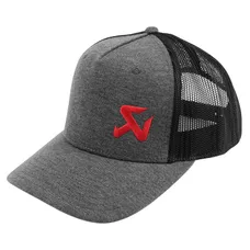 CAP AKRAPOVIC TYPE CAMIONNEUR GREY DARK/MAILLE BLACK (LOGO RED)