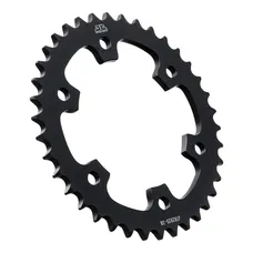 ADAPTABLE MOTORCYCLE REAR SPROCKET ROYAL ENFIELD 650 CONTINENTAL GT 2019>2024, 650 INTERCEPTOR 2019>2024 525 38 DTS STEEL BLACK (DIAMETER 111/142/10.5) -JT SPROCKETS