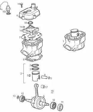 Arbre moteur - Cylindre - Piston