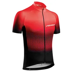 MAILLOT GIST ETE JUNIOR MANCHES COURTES ZIP TOTAL ROUGE DEGRADE 10/12 ANS - 8105