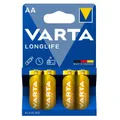 PILE LR06 1.5V VARTA ALCALINE LONGLIFE AA (VENDU PAR 4)