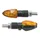 CLIGNOTANT UNIVERSEL REPLAY MICRO FLECHE A AMPOULE BAU9S BASE ABS ORANGE/CARBONE (L 55mm / H 20mm / L 23mm) (HOMOLOGUE CE) (PAIRE)