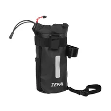 BAG OF HANDLEBAR/GUIDON BICYCLE ZEFAL Z ADVENTURE POUCH BAG BLACK MOUNTING KIT VELCROS (LG180MM X D90MM - 1.1 LITRE) - WITH REFLECTEURS