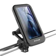 ETUI SMARTPHONE MOUNT/TELEPHONE RIXUS COQUE WATERPROOF BLACK ROTATION 360- WITH MOUNTING KIT TO CLAMP ON HANDLEBAR (SOLD INDIVIDUALLY) FOR DISPLAY 4-6,7" -RXHM52