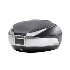 TOP CASE SHAD SH48 TITANIUM 48L WITH PLATE (CAPACITY 2 FULL-FACE HELMET) (L61XH31XP46CM) WITH COVER + DOUBLE BACKREST (D0B48406R)