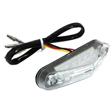FEU ARRIERE 50 A BOITE/MOTO TRIANGLE TRANSPARENT A LEDS (6 LEDS ROUGES) (HOMOLOGUE CE) -REPLAY
