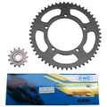 KIT CHAINE ADAPTABLE MBK 50 X-LIMIT 2004>/YAMAHA 50 DTR 2004> 420 12x52 (ALESAGE 105mm) -P2R