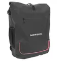 BAG REAR SIDE SAC TO DOS BICYCLE NEWTON TO LED RED 22L BLACK POCHETTE ZIP INTERIEURE AMOVIBLE (SOLD INDIVIDUALLY) - MOUNTING KIT CROCHETS ON CARRIER (INCLUDED CABLE USB-C)