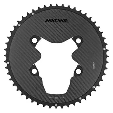 ROAD CHAINRING 4-BOLT DIA. 110 FOR SHIMANO DURA ACE R9200 MICHE 52T OUTER BLACK 12-SPEED ALUMINIUM, CARBON 3K (WEIGHT 127 g) -X2 RD R92