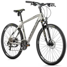CONVENTIONAL BICYCLE TREKKING BIKE 28 LEADER FOX TOSCANA MEN'S SILVER MATTE 9-SPEED FRAME 19 INCHES (SIZE ADULT 175 TO 183 cm)