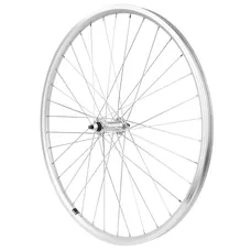 MTB WHEEL BRAKE SHOE 27.5" ER10 FRONT HUB ALUMINIUM AXLE PLEIN (SOLD WITH NUT M9) RIM 19C SILVER 36 SPOKES SILVER