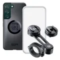 SMARTPHONE MOUNT MOTORCYCLE SP CONNECT PACK/KIT FOR SAMSUNG S22 + INCLUANT BRACKET HANDLEBAR ALUMINIUM, SHELL ON MESURE, PROTECTOR OF SCREEN WATERPROOF