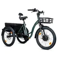 ELECTRIC TRICYCLE/E-BIKE CITY LEADER FOX 24" CURTIS X 2025 UNISEX GREEN BOUTEILLE GLOSS 8-SPEED SHIMANO NEXUS HUB MOTOR AV BAFANG 36-SPEED 45NM BATTERY 16,7AH (WIDTH HORS ALL 75 cm, DEBATTEMENT 50 mm)