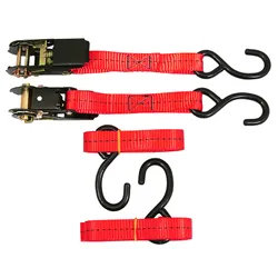 SANGLE MOTO A CLIQUET AVEC CROCHET P2R LARGEUR 25mm LONGUEUR 1,80M (RESISTANCE 545Kg) (VENDU A LA PAIRE)