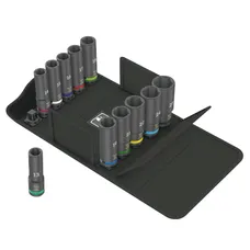 SOCKET/BUSH FOR KEY A CHOC WERA 8790 IMPAKTOR DEEP 1/2 CHROME MOLY MATTE BLACK (LENGTH 83 mm) (SET 11 PIECES) -BRAND GERMAN FOR THE WORKSHOPS