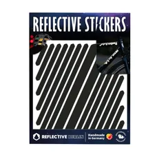 AUTOCOLLANT/STICKER REFLECHISSANT POUR VELO, CASQUE MODELE BANDES UNIVERSELLES NOIR (PLANCHE) -REFLECTIVE BERLIN