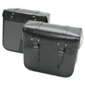 BAG MOPED SPORFABRIC R40 STYLE VINTAGE - FITTING KIT PER COURROIES - EFFECT LEATHER MATTE BLACK (33X32X14CM) (PAIR)
