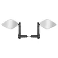 BICYCLE MIRROR RIGHT AND LEFT NEWTON LOSAN WHITE MOUNTING KIT ON HANDLEBAR FOR E-BIKE AND SCOOTER (MIROIR 10X5,5 cm)(PAIR)