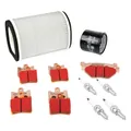 KIT ENTRETIEN MOTO ADAPTABLE YAMAHA 1300 FJR 2013>2020 PLAQUETTE METAL FRITTE (PACK 9 PIECES) -SELECTION P2R PREMIUM