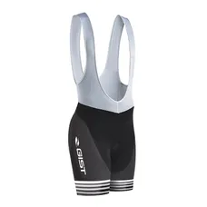 CYCLING SHORTS GIST JUNIOR BIB STRAPS BASE GEL BLACK BORDS BLACK/WHITE TO RAYURES 8/10 YEARS - 8111