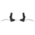 LEVIER DE FREIN VTT/VTC V-BRAKE 3 DOIGTS NEWTON ALU ARGENT/NOIR (PAIRE SUR CARTE)