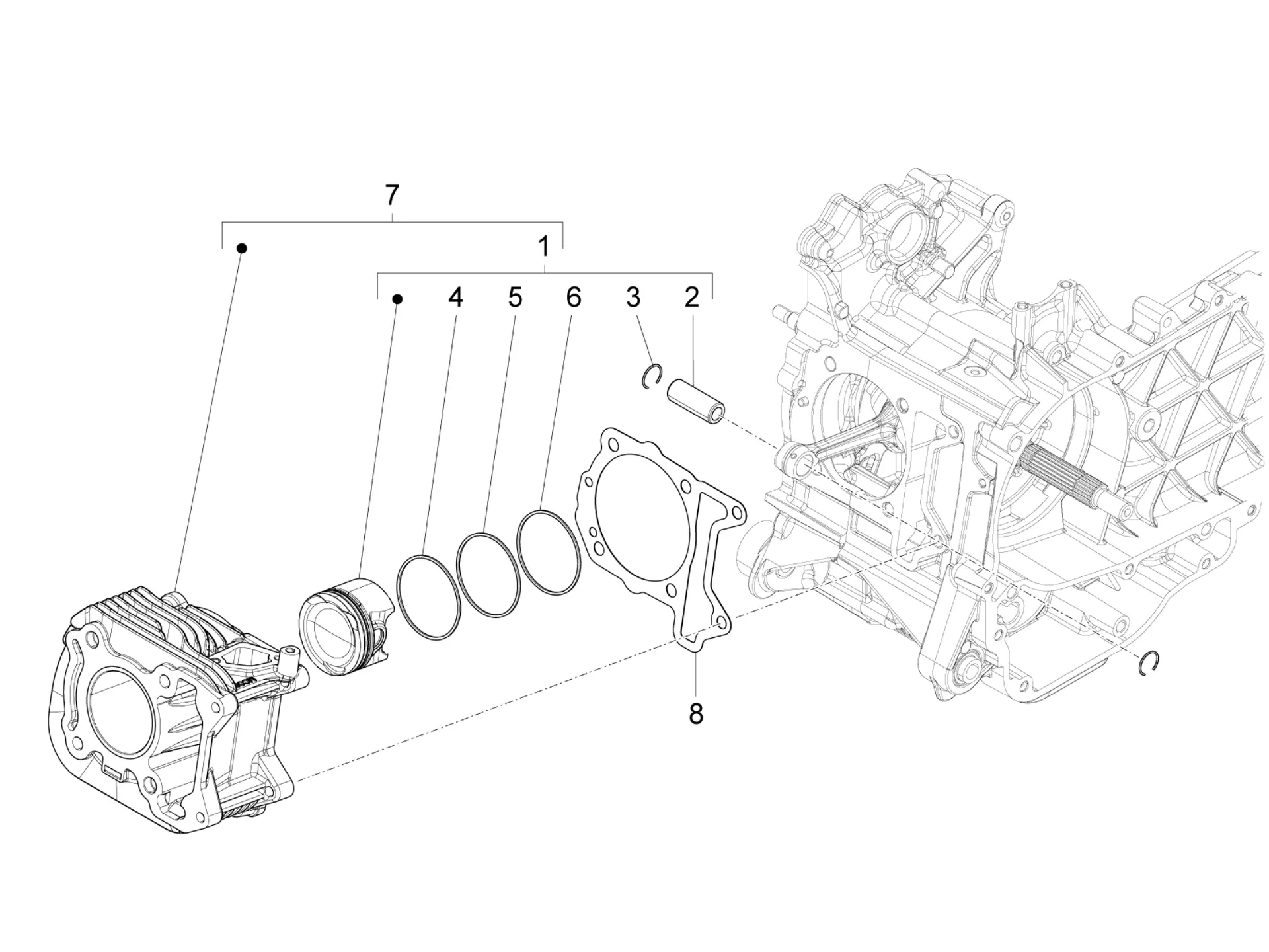 Groupe cylindre-piston-axe