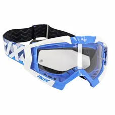 MASQUE/LUNETTES CROSS ADX MX BLEU/BLANC ECRAN TRANSPARENT ANTI-RAYURES (HOMOLOGUE EN1938) (+ LIVRE AVEC ECRAN MIROIR)