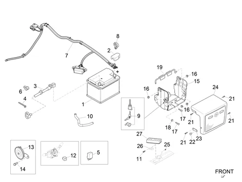 Relais - Batterie - Avertisseur sonore