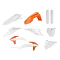 CARROSSERIE/CARENAGE MOTO MX KTM 125, 250 SX, 250, 450 SX-F, 250 XC, 250, 450 XC-F 2019>2022 ORANGE KTM/BLANC (COULEUR OEM) (KIT PLASTIQUES 10 PIECES) -POLISPORT