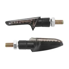 CLIGNOTANT MOTO AVOC MINI KOBE 12 LEDS BASE ABS FUME/NOIR (12 LEDS ORANGE) (LONG 70mm / LARG 24mm / HAUT 21mm) (HOMOLOGUE CE) (PAIRE)