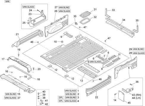 Panneau plancher arrière