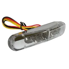 FEU ARRIERE 50 A BOITE/MOTO TRIANGLE TRANSPARENT A LEDS SANS ECLAIRAGE DE PLAQUE (6 LEDS ROUGES) (HOMOLOGUE CE) -REPLAY