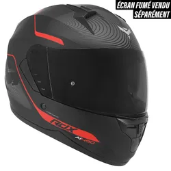 FULL-FACE HELMET SCOOTER ADX AI450 GRAPHIC BLACK/GREY/MATTE RED M PINLOCK READY (DOUBLE SCREEN) (ECE 22.06)