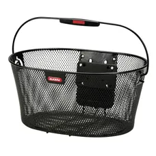 FRONT BASKET STEEL FIL KLICKFIX OVALKORB 16L BLACK WITH ANSE MOUNTING KIT ON HANDLEBAR (40X19X29CM) (SUPPLIED WITHOUT MOUNTING KIT)