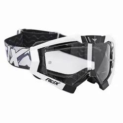 MOTOCROSS GOGGLES ADX MX BLACK/WHITE SCREEN TRANSPARENT ANTI-SCRATCHES (APPROVED EN1938) (+ SUPPLIED WITH SCREEN MIRROR)