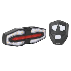 BICYCLE LIGHT DIRECTIONNEL USB REAR ON SEATPOST WITH FLASHING AND BOUTON INDICATEUR OF DIRECTION WITHOUT FIL BLACK LED 30 LUMENS (5 FONCTIONS IN FIXE AND FLASHING) -NEWTON